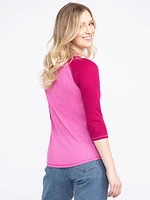 Women's Rib Baseball Henley Tee