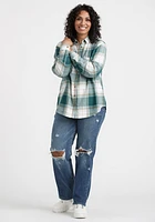 Women's Boyfriend Flannel Plaid Shirt