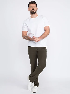 Men's Olive Slim Straight Jeans