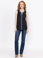 Women's Studded Keyhole Tank