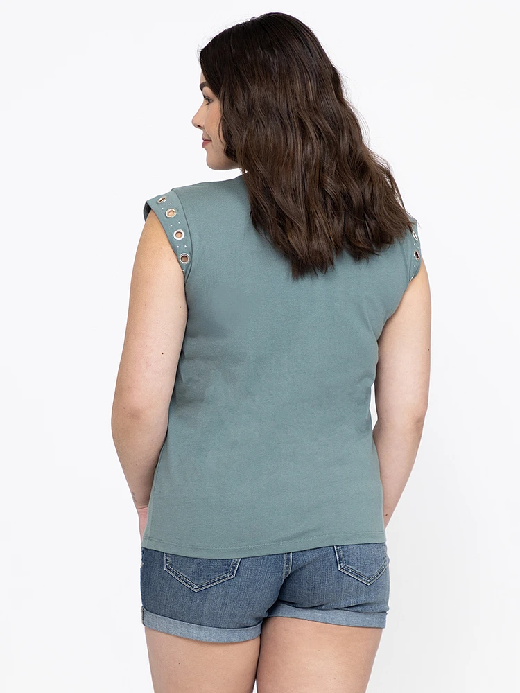 Women's Grommet Muscle Tee