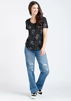 Women's Skull Scoop Neck Tee