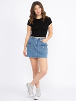 Women's Cargo Denim Skirt