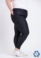 Women's Plus Black Coated Skinny Jeans