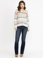 Women's Stripe Pointelle Sweater