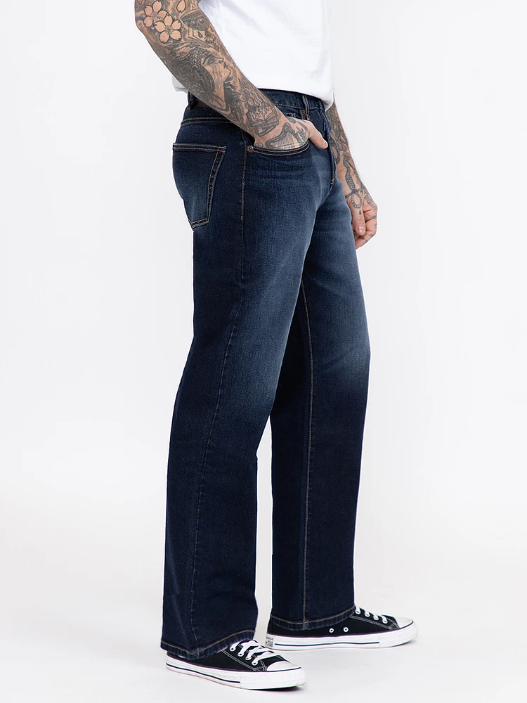 Men's Loose Medium Dark Jeans