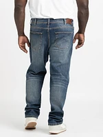 Men's Dark Wash Relaxed Straight Jeans