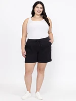 Women's Knit Waist Twill Utility Bermuda Short