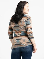 Women's Printed Side Button Top