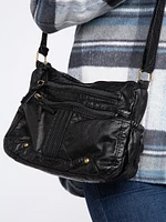 Women's Washed PU Crossbody Bag