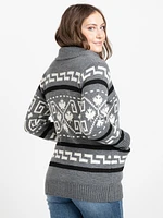 Women's Geometric Zip Front Cardigan