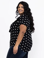 Women's Embroidered Keyhole Top