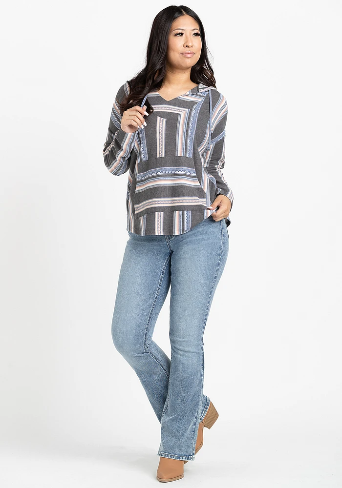 Women's Boho Stripe Hoodie