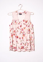 Women's Floral Lace Neck Tank