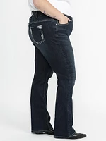 Women's Plus Dark Wash Embellished Pocke