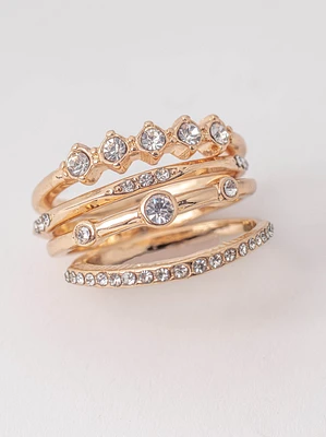 Women's Gold and Crystal Rings