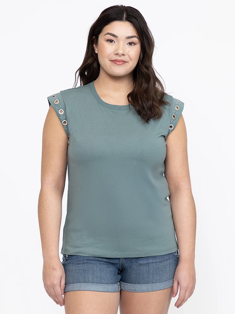 Women's Grommet Muscle Tee