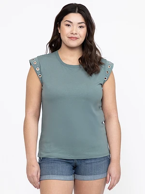Women's Grommet Muscle Tee