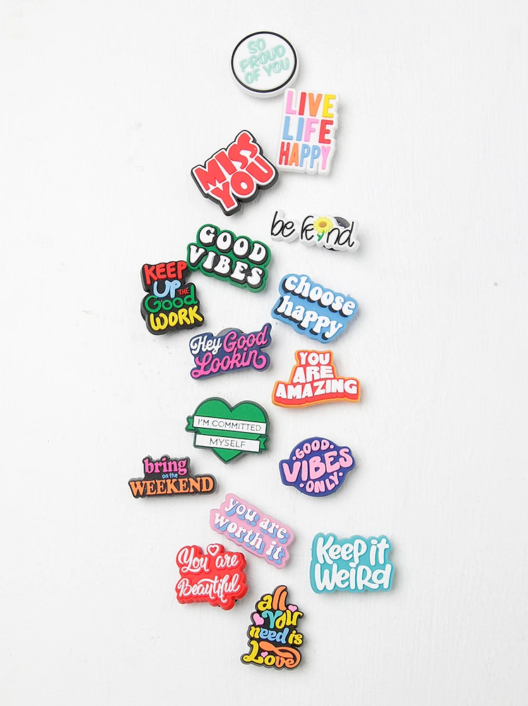 16 Pack Good Vibes Shoe Charms