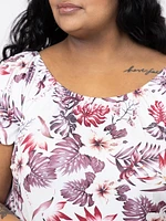 Women's Tropical Split Sleeve Top