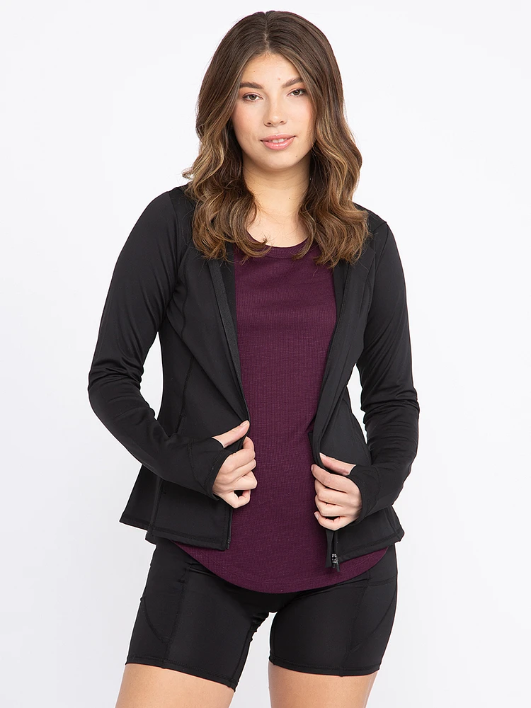 WOMEN'S ACTIVE ZIP FRONT HOODIE