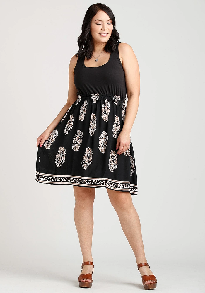 Women's Border Print Tank Dress