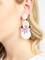 Women's Snowman Beaded Earrings