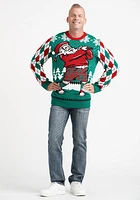 Men's Golfing Santa Sweater