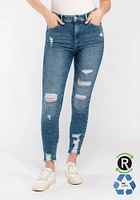 Women's High Rise Destroyed Ankle Skinny