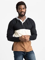 Men's Henley Hooded Shirt