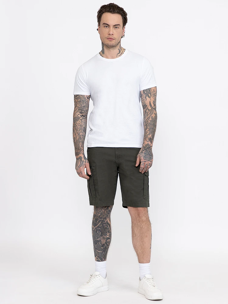 Men's Washed Olive Cargo Short