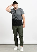 Men's Colour Block Henley Tee