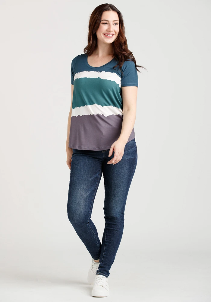 Women's Soft Colourblock  Scoop Neck Tee