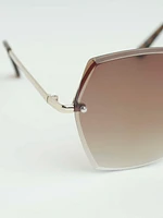 Women's Gold Hexagon Sunglasses