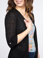 Women's Roll Sleeve Cardigan