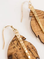 Women's Wood & Leaf Earrings