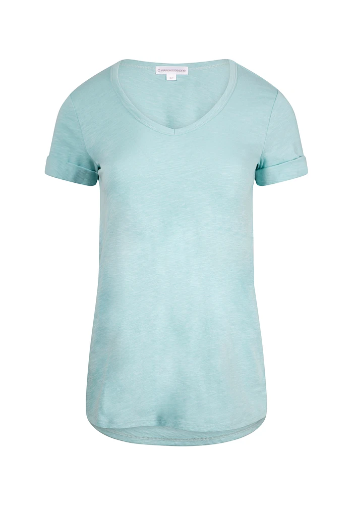 Women's Cuffed V-Neck Tee