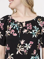 Women's Tropical Peasant Top