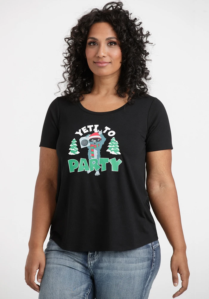 Women's Yeti To Party Scoop Neck Tee