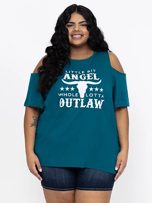 Women's Oversized Cold Shoulder Tee