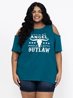 Women's Oversized Cold Shoulder Tee