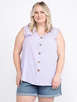 Women's Sleeveless Button Front Top