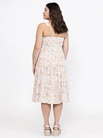 Women's Floral Tiered Midi Dress