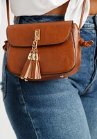 PU Saddle Bag with Tassles