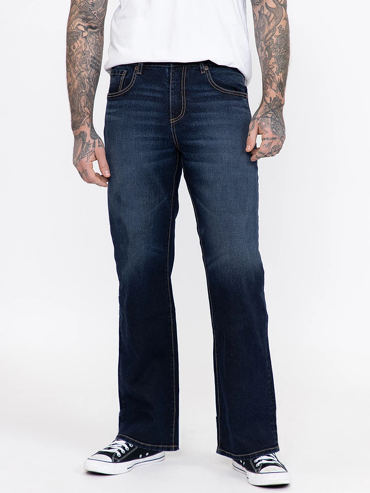 Men's Loose Medium Dark Jeans