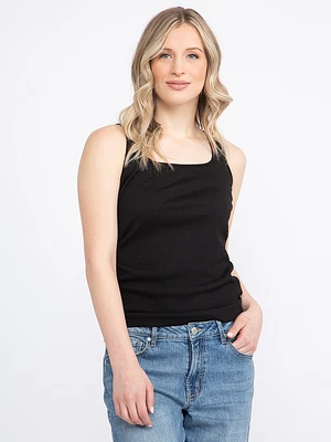 Women's Textured Square Neck Tank