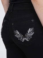 Women's Embellished Back Pocket BLACK Ba