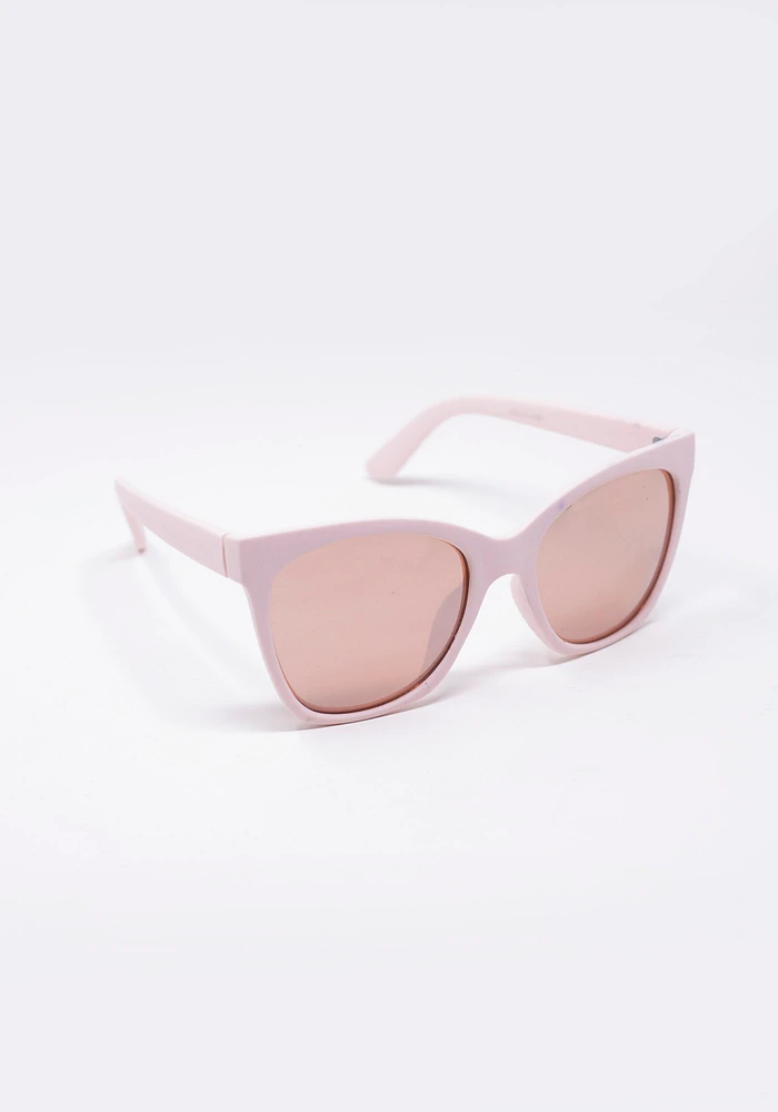 Women's Matte Pink Wayfarer Sunglasses