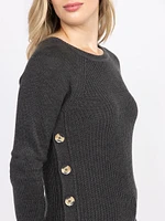 Women's Side Button Sweater