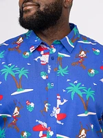 Men's Surfing Santa  Resort Shirt